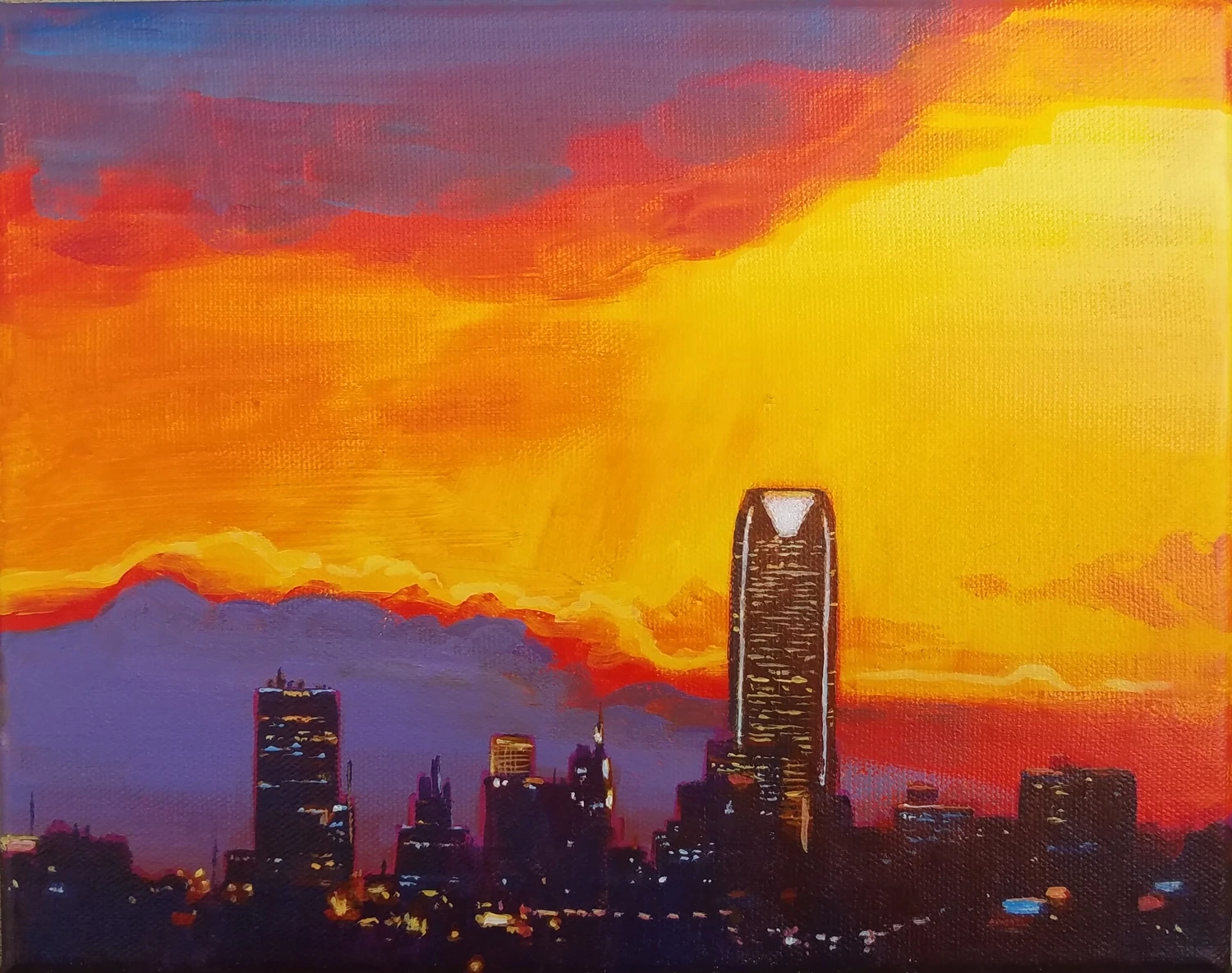 OKC Skyline original artwork